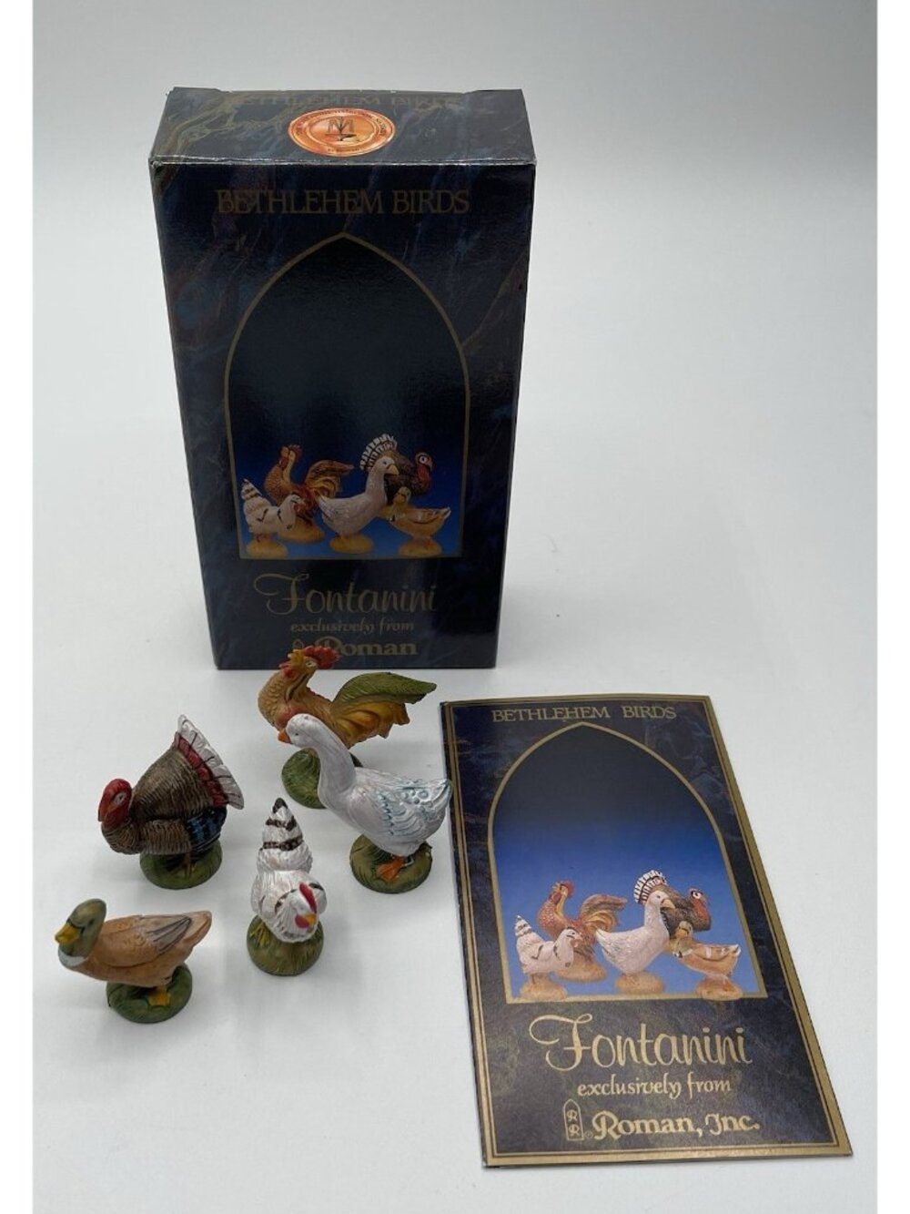 Fontanini Lot Bethlehem Birds 5 Pc Set Nativity Stable Animals Turkey Rooster